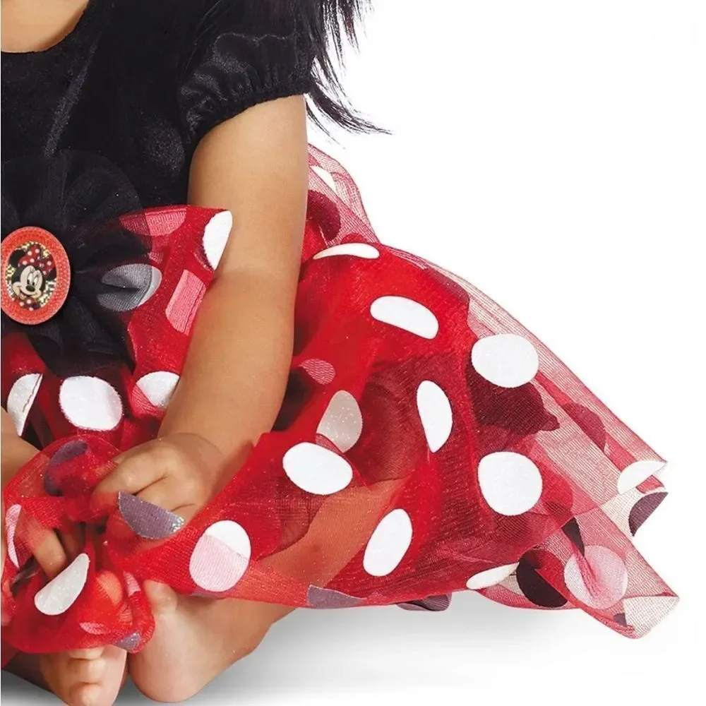 Baby Infant Disney Minnie Mouse Costume Red Polka Dot Size 6-12M